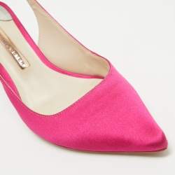 Pre Owned Sophia Webster Pink Satin Tyra Slingback Pumps Size 38