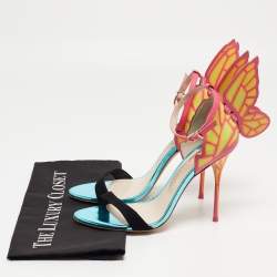Sophia Webster Multicolor Patent Leather and Suede Chiara Butterfly Ankle Strap Sandals Size 38