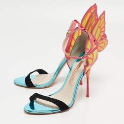 Sophia Webster Multicolor Patent Leather and Suede Chiara Butterfly Ankle Strap Sandals Size 38