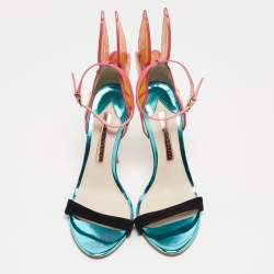 Sophia Webster Multicolor Patent Leather and Suede Chiara Butterfly Ankle Strap Sandals Size 38