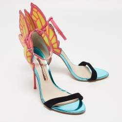 Sophia Webster Multicolor Patent Leather and Suede Chiara Butterfly Ankle Strap Sandals Size 38