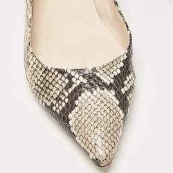 Sophia Webster Two Tone Embossed Python Dina Ankle Strap Ballet Flats Size 37