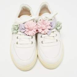 Pre Owned Sophia Webster White Leather Lilico Flower Sneakers Size 39