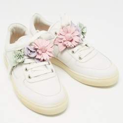 Pre Owned Sophia Webster White Leather Lilico Flower Sneakers Size 39