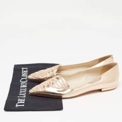 Sophia Webster Rose Gold Leather Bibi Butterfly Ballet Flats Size 37