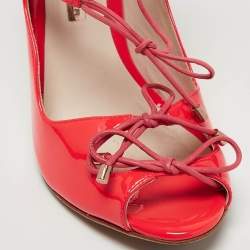 Sophia Webster Neon Pink Patent Leather Ankle Strap Sandals Size 39.5