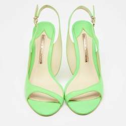 Sophia Webster Neon Green Leather Slingback D'orsay Sandals Size 39