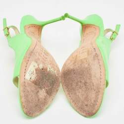 Sophia Webster Neon Green Leather Slingback D'orsay Sandals Size 39
