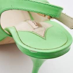 Sophia Webster Neon Green Leather Slingback D'orsay Sandals Size 39