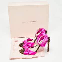 Sophia Webster Fuchsia Knotted Satin Ankle Strap Sandals Size 38.5