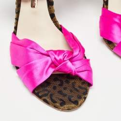 Sophia Webster Fuchsia Knotted Satin Ankle Strap Sandals Size 38.5