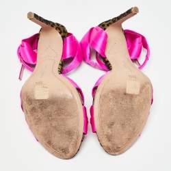 Sophia Webster Fuchsia Knotted Satin Ankle Strap Sandals Size 38.5