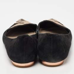 Sophia Webster Black Suede Bibi Butterfly Pointed Toe Ballet Flats Size 39