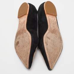 Sophia Webster Black Suede Bibi Butterfly Pointed Toe Ballet Flats Size 39
