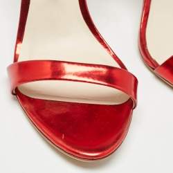 Sophia Webster Metallic Red Leather Chiara Butterfly Ankle Strap Sandals Size 39