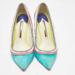 Sophia Webster Multicolor Suede and Leather Pointed Toe Pumps Size 37