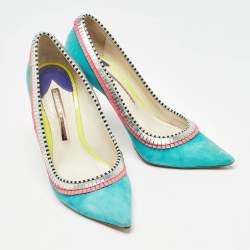 Sophia Webster Multicolor Suede and Leather Pointed Toe Pumps Size 37