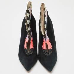 Sophia Webster Multicolor Embroidered Suede Ankle Booties Size 39.5