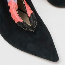 Sophia Webster Multicolor Embroidered Suede Ankle Booties Size 39.5