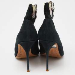 Sophia Webster Multicolor Embroidered Suede Ankle Booties Size 39.5
