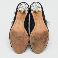 Pre Owned Sophia Webster Black Suede and Leather Simi Lace Up Ankle Boots Size 39