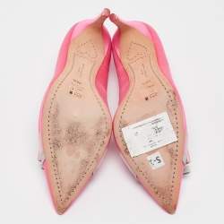 Pre Owned Sophia Webster Pink Satin Bow Pumps Size 38.5