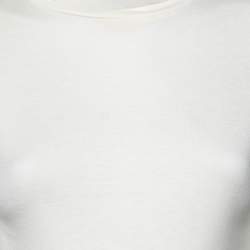 Pre Owned توب سبلينيد تريكو قطن أوف وايت برقبة مرتفعة مقاس صغير ( سمول )