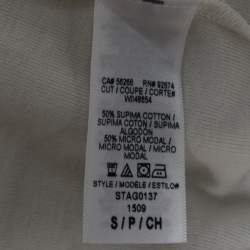 Pre Owned توب سبلينيد تريكو قطن أوف وايت برقبة مرتفعة مقاس صغير ( سمول )