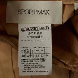 Pre Owned Sportmax Beige Cotton Buttoned Santos Dress M