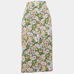 Sportmax Green Floral Print Cotton Ocarina Pencil Skirt M