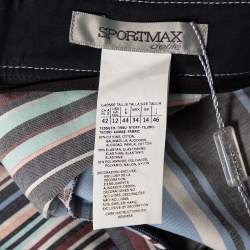 Pre Owned Sportmax Multicolored Striped Cotton Maxi Skirt L