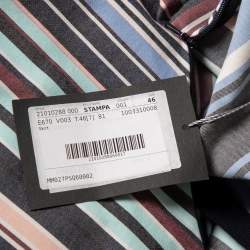 Pre Owned Sportmax Multicolored Striped Cotton Maxi Skirt L