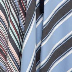 Pre Owned Sportmax Multicolored Striped Cotton Maxi Skirt L