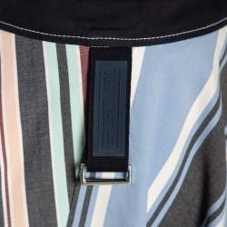 Pre Owned Sportmax Multicolored Striped Cotton Maxi Skirt L