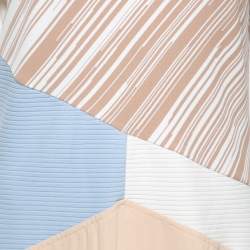 Pre Owned Sportmax Beige Multicolor Crepe & Patterned Knit Midi Dress L