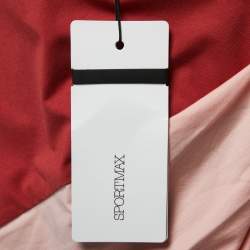 Pre Owned Sportmax Red Color Block Cotton Draped T-Shirt M