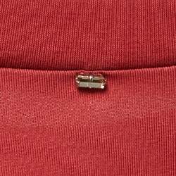 Pre Owned Sportmax Red Color Block Cotton Draped T-Shirt M