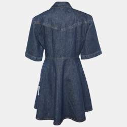 Pre Owned Sportmax Navy Blue Denim Panaro Mini Shirt Dress L