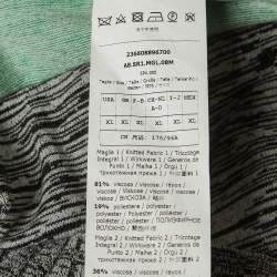 Pre Owned Sportmax Grey Striped Knit Contrast Side Trim High Neck Sweatshirt XL