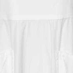 Pre Owned Sportmax White Cotton Sleeveless Midi Dress S