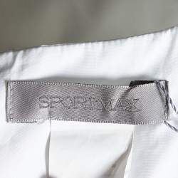 Pre Owned Sportmax White Cotton Sleeveless Midi Dress S