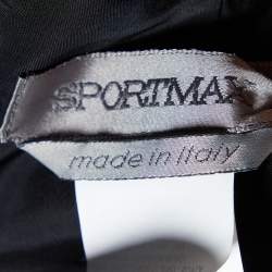 Pre Owned Sportmax Black Crinkle Crepe Sleeveless Jumpsuit S