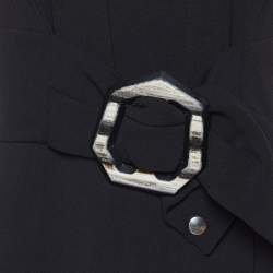 Pre Owned Sportmax Black Crinkle Crepe Sleeveless Jumpsuit S