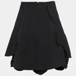 Pre Owned Sportmax Black Crepe Asymmetric Mini Skirt S