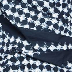 Pre Owned Sportmax Blue Printed Cotton Flared Midi Dress M