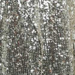 Pre Owned Sportmax Silver Sequin Crepe Open Front  Jacket L