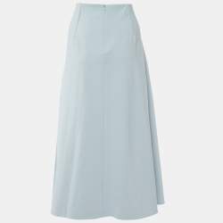 Sportmax Pale Blue Crepe Midi Skirt L