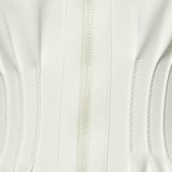 Pre Owned Sportmax White Gabardine Pleated Mini Dress S