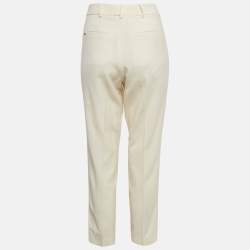 Sportmax Cream Wool Skinny Formal Trousers M