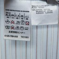 Pre Owned Sportmax Blue Stripe Cotton Short Sleeve Shirt M